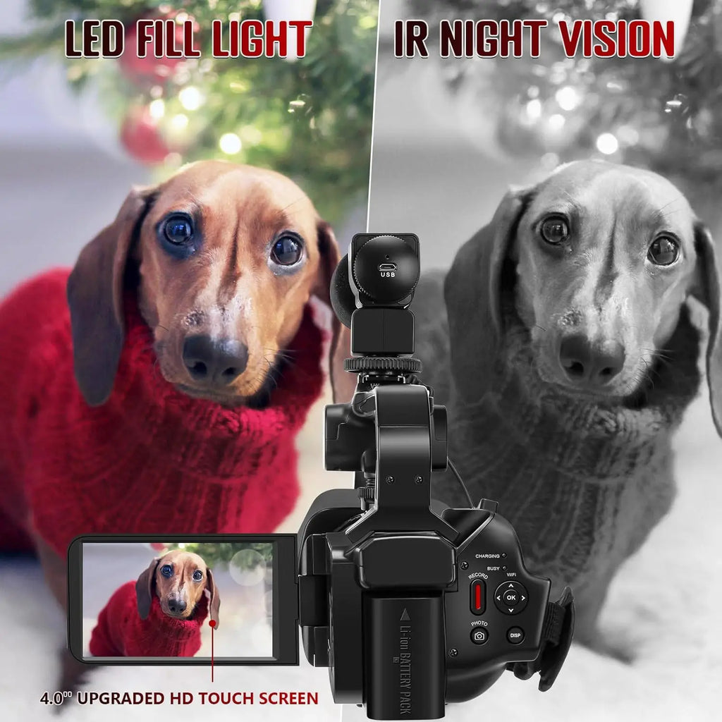 KOMERY 6K Ultra HD Professional Camcorder – 64MP YouTube & Streaming Camera