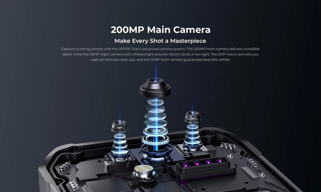 OUKITEL WP100 Titan Rugged Smartphone β 33,000mAh Battery, 200MP Camera, Built-in Projector, 66W Fast Charging, IP68 Waterproof