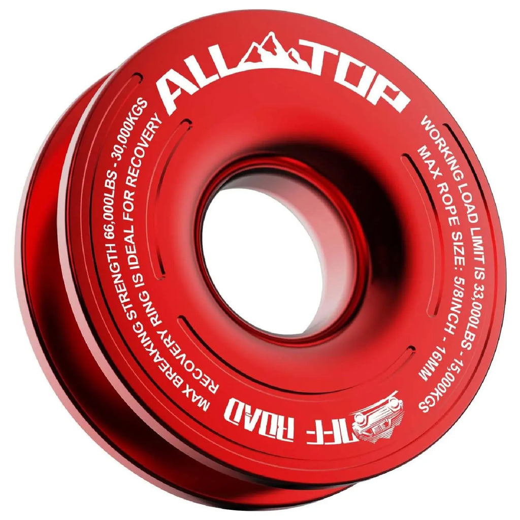 48,300 lbs Synthetic Soft Shackle & 66,000 lbs Recovery Ring Set – Heavy-Duty Off-Road Winch Recovery Kit (2 PCS)