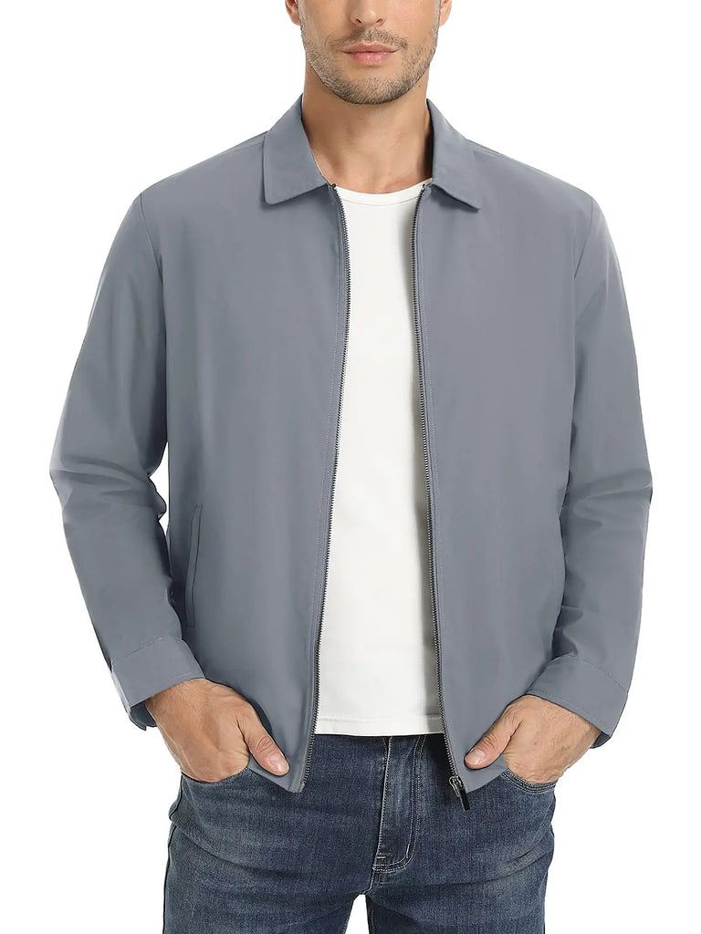 TACVASEN Men’s Lightweight Bomber Jacket – Casual Zip-Up Workwear for Spring & Fall, Water-Resistant Outdoor Windbreaker