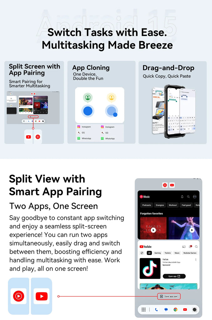 Blackview Oscal MARINE 1 Rugged Smartphone – 6.56" HD+ 90Hz Display, Android 15, 5100mAh Battery, IP68 Waterproof, 12GB RAM + 128GB ROM