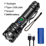 MaxLumenit™ 1,000,000 Lumen Rechargeable LED Flashlight – Ultra-Bright, USB-C, Waterproof, Zoomable Torch for Outdoor & Emergency Use thumbnail 11