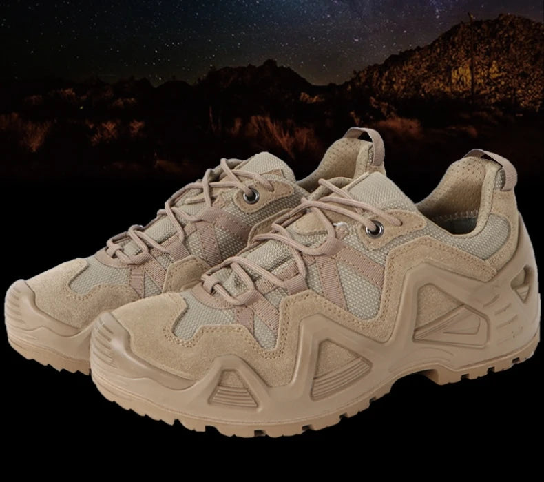 Men’s Tactical Combat Hiking Boots – Waterproof Nylon & Suede Outdoor High Tops for Work, Climbing & Trekking