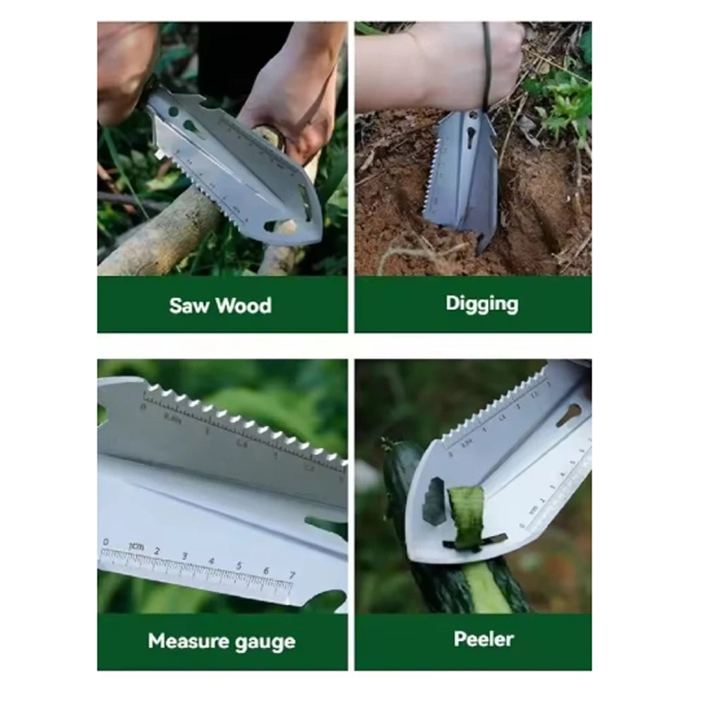 6-in-1 Military Folding Shovel with Pickaxe – Compact, Multi-Tool Survival Spade with Carry Case