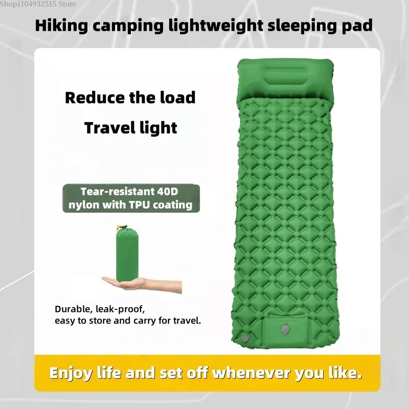SHXI Ultralight Diamond-Shaped Inflatable Sleeping Pad – Single Person, Waterproof TPU Camping Mat