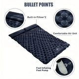 Double Camping Air Mattress with Built-In Pillows – Ultralight Inflatable Sleeping Pad for 2 – Waterproof, Compact & Durable thumbnail 8