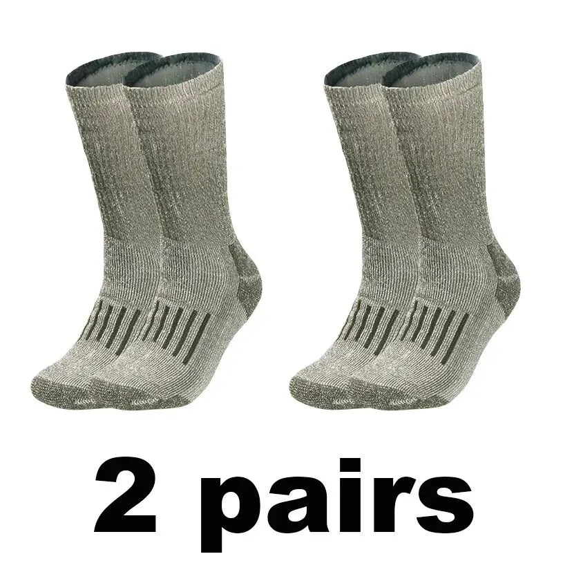 Men’s Merino Wool Thermal Socks – Thickened Winter Hiking & Mountaineering Socks | Breathable, Cushioned, Odor-Resistant