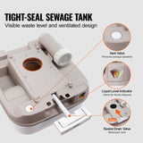 VEVOR Portable Camping Toilet – 3.2/5.3 Gal Waste Tank, 2.6/3.2 Gal Flush Tank, Pressurized Flush with Level Indicator – Compact, Durable & Odor-Free thumbnail 4