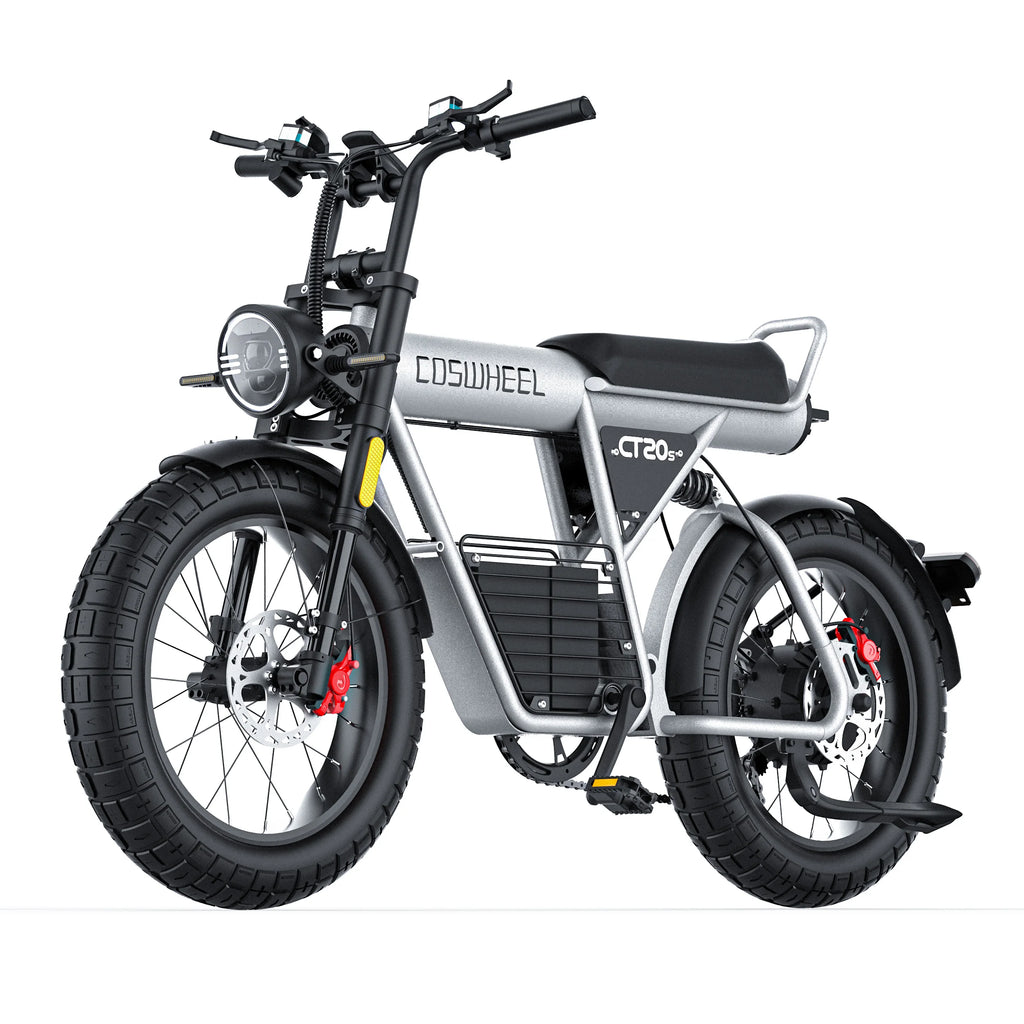 Coswheel CT20S 2000W Electric Dirt Bike β 60V 27.5Ah Fat Tire Ebike for Adults (20" Off-Road Tires, 161km Range)