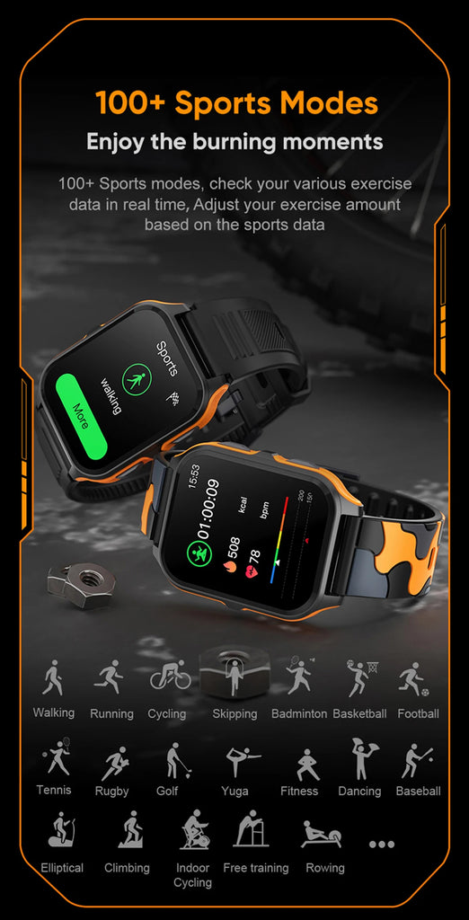 COLMI P73 Military Outdoor Smartwatch – 1.9" Display, Bluetooth Calling, 100+ Sport Modes, IP68 Waterproof