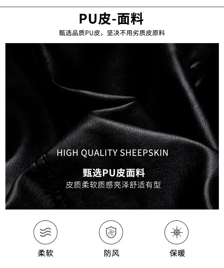 Men's PU Leather Stand Collar Motorcycle Jacket – Casual Windbreaker Biker Coat