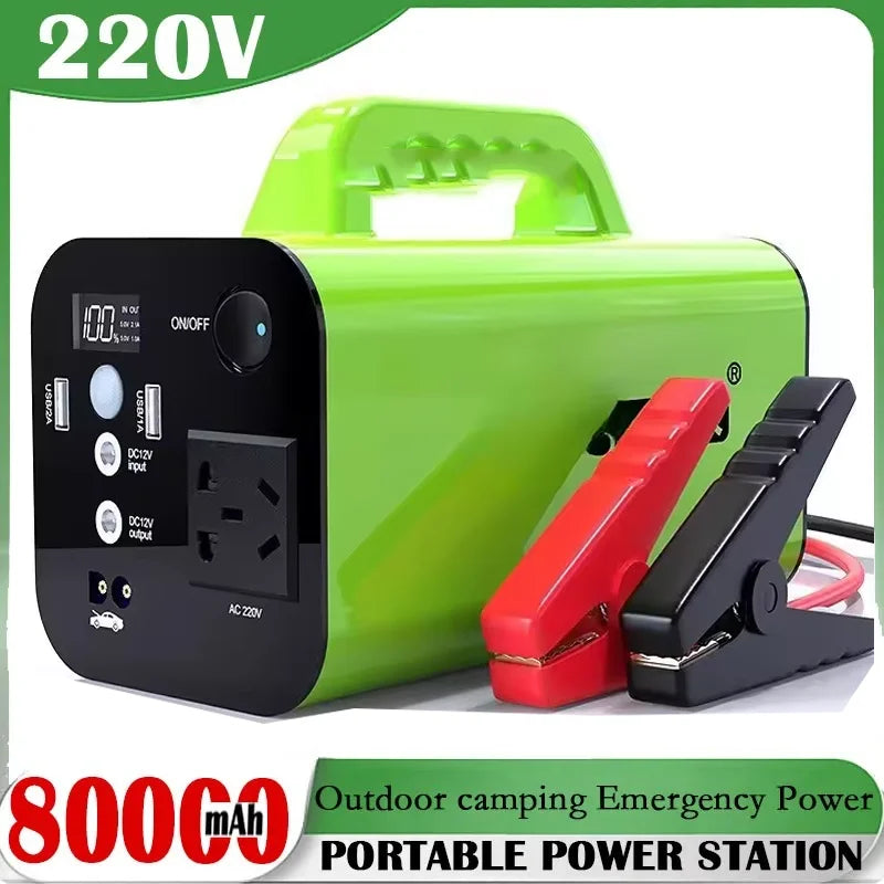 Robinella 500W Portable Power Station – 80000mAh LiFePO4 Battery Backup | AC/DC/USB Output | Outdoor Camping & Emergency Power Supply (220V)