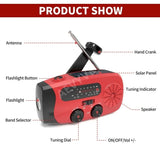 Multifunctional Emergency Solar Hand Crank Radio – AM/FM/WB NOAA Weather Radio with 2000mAh Power Bank & LED Flashlight thumbnail 6