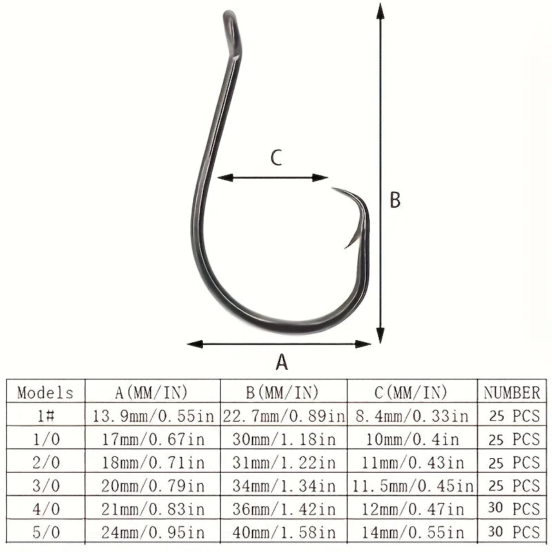 160pcs Stainless Steel Circle Hook Set β 2X Strong Offset Octopus Hooks for Sport Fishing | Corrosion-Resistant & Ultra-Sharp