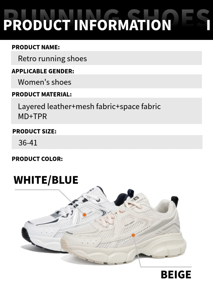 Baasploa Women's Lightweight Mesh Running Shoes – Breathable Outdoor Jogging Sneakers with Anti-Slip Sole