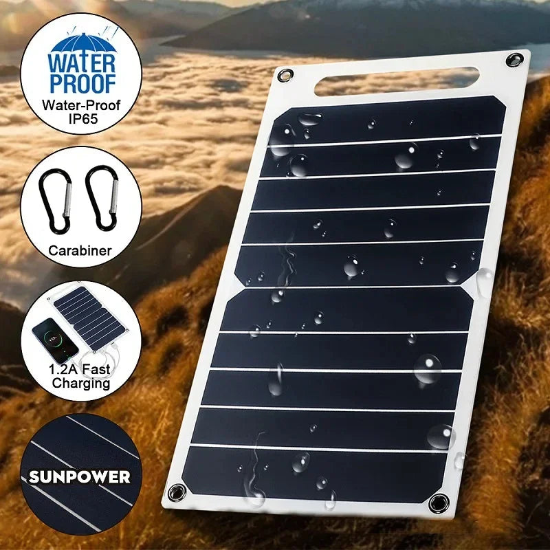 30W Portable Solar Panel Charger with USB – Waterproof Outdoor Power for Hiking, Camping & Travel