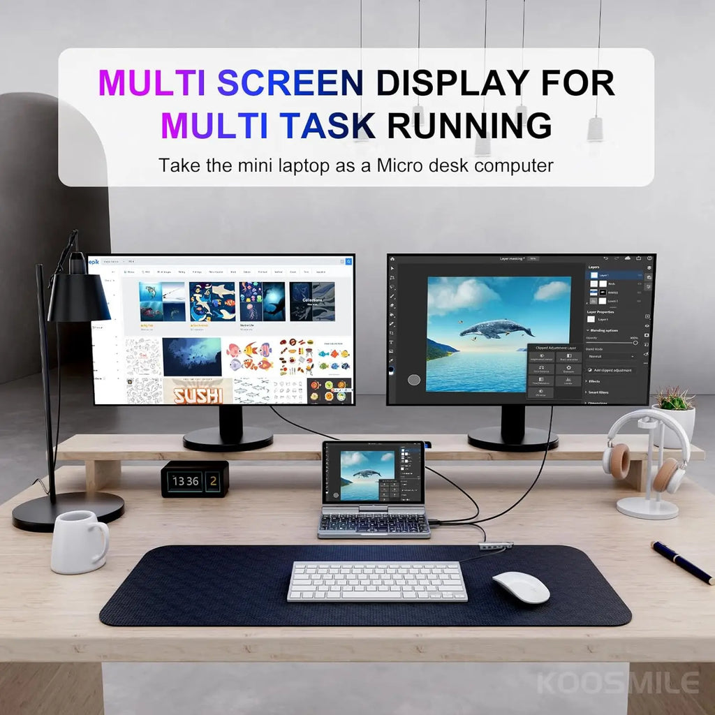 Portable Mini Laptop N150 – 8" Windows 11 Pro Touchscreen Notebook (12GB + up to 1TB SSD)