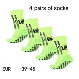 4 Pairs Mid-Tube Non-Slip Football Socks – Breathable & Durable Sports Training Socks (Unisex) thumbnail 2