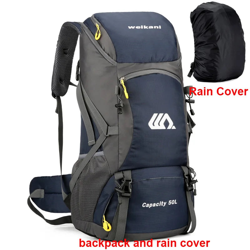 50L Waterproof Hiking Backpack – Large Travel Rucksack with Shoe Compartment