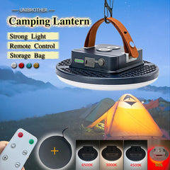 13500mAh Rechargeable Camping Lantern – Waterproof LED Light with Remote Control, Power Bank, & Stepless Dimming