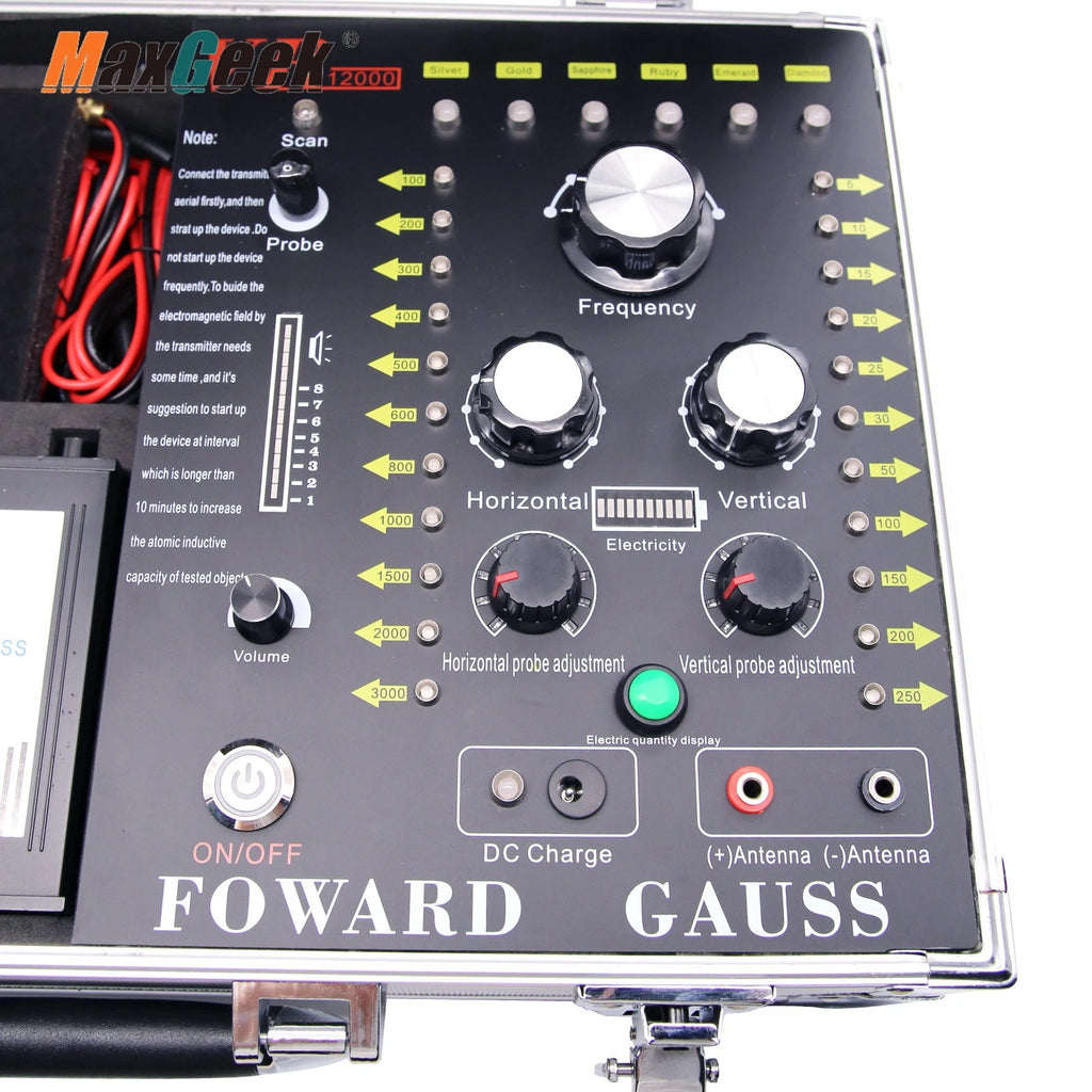 Maxgeek VR-12000 Long Range Underground Gold & Metal Detector – 3000M Range, 250M Depth
