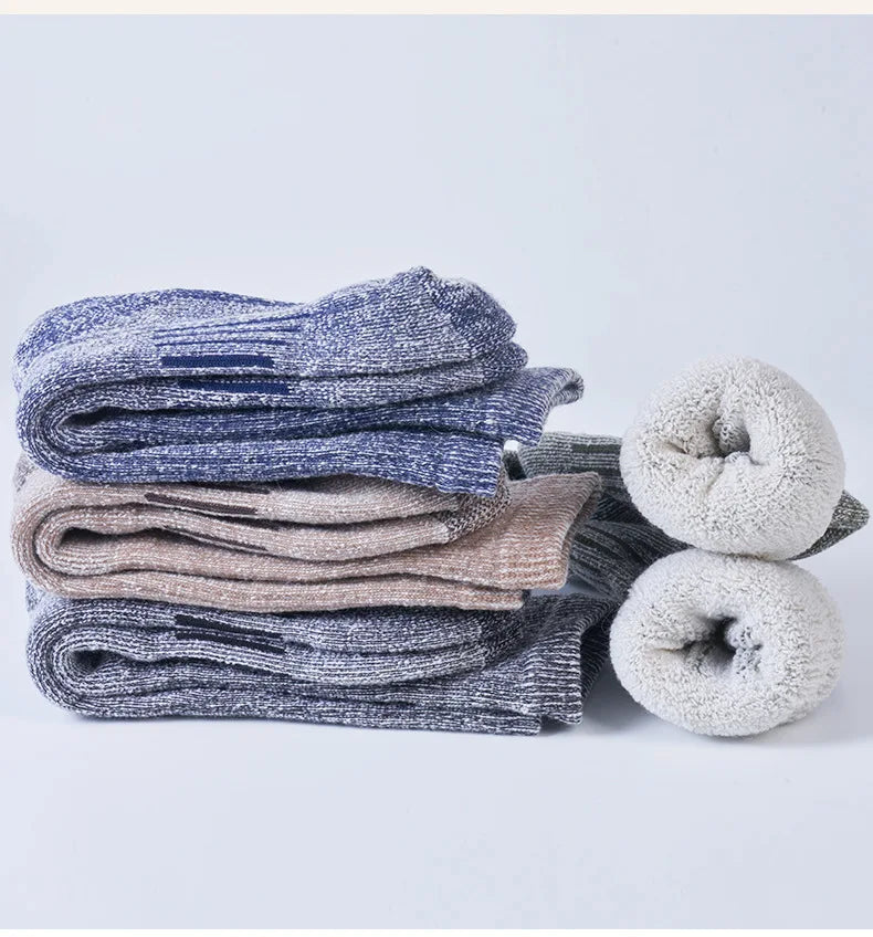 Men’s Merino Wool Thermal Socks – Thickened Winter Hiking & Mountaineering Socks | Breathable, Cushioned, Odor-Resistant