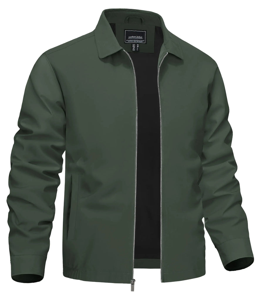 TACVASEN Men’s Lightweight Bomber Jacket – Casual Zip-Up Workwear for Spring & Fall, Water-Resistant Outdoor Windbreaker