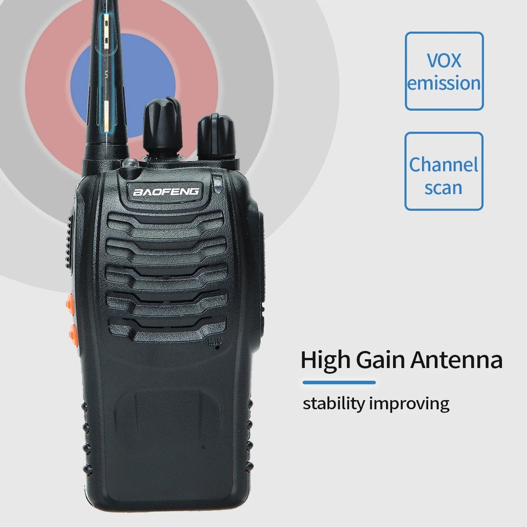 2 or 4 Pack Baofeng BF-888S V2 UHF Long-Range Walkie Talkies – 16-Channel Portable Two-Way Radios (400–470MHz, 5–10W, High-Capacity Battery)