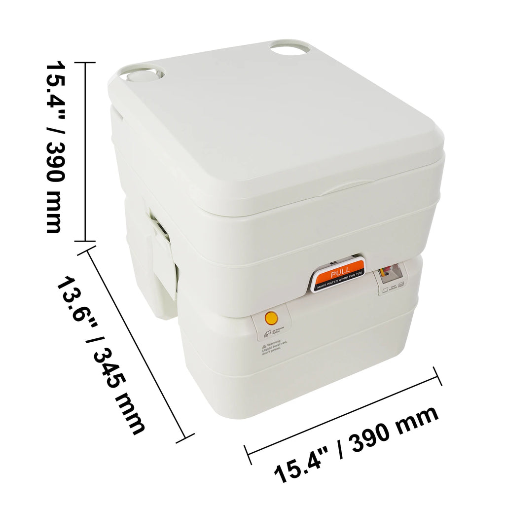 VEVOR Portable Camping Toilet – 3.2/5.3 Gal Waste Tank, 2.6/3.2 Gal Flush Tank, Pressurized Flush with Level Indicator – Compact, Durable & Odor-Free