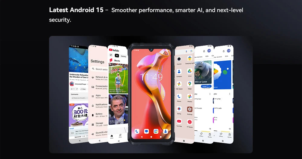 Cubot KingKong Power 5 – Rugged Smartphone with 15300mAh Battery, 6.88" 120Hz Display, Android 15, 16GB RAM + 128GB Storage, IP68/IP69K