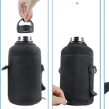 64oz / 128oz Insulated Water Bottle Carrier Bag with Strap – Protective Neoprene Sleeve for Thermos, Mug & Tumbler – Crossbody Holder for Hiking, Camping & Outdoor Use (Black) thumbnail 12