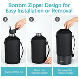 64oz / 128oz Insulated Water Bottle Carrier Bag with Strap – Protective Neoprene Sleeve for Thermos, Mug & Tumbler – Crossbody Holder for Hiking, Camping & Outdoor Use (Black) thumbnail 10
