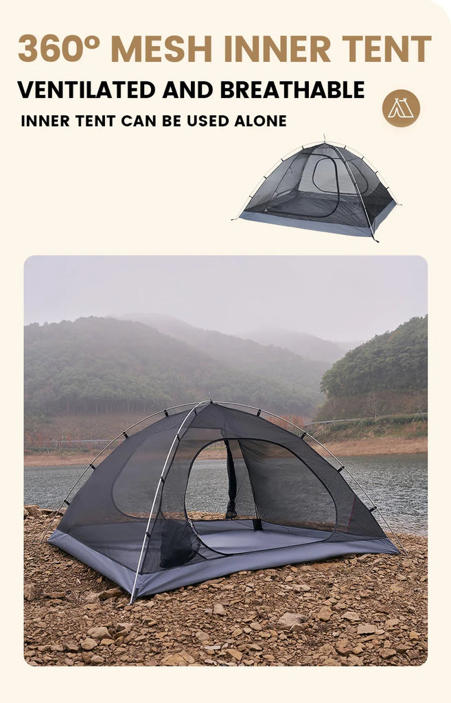 Mobi Garden 3–4 Person Waterproof Camping Tent – Double-Layer, UV & Rain Protection, Lightweight Trekking Shelter