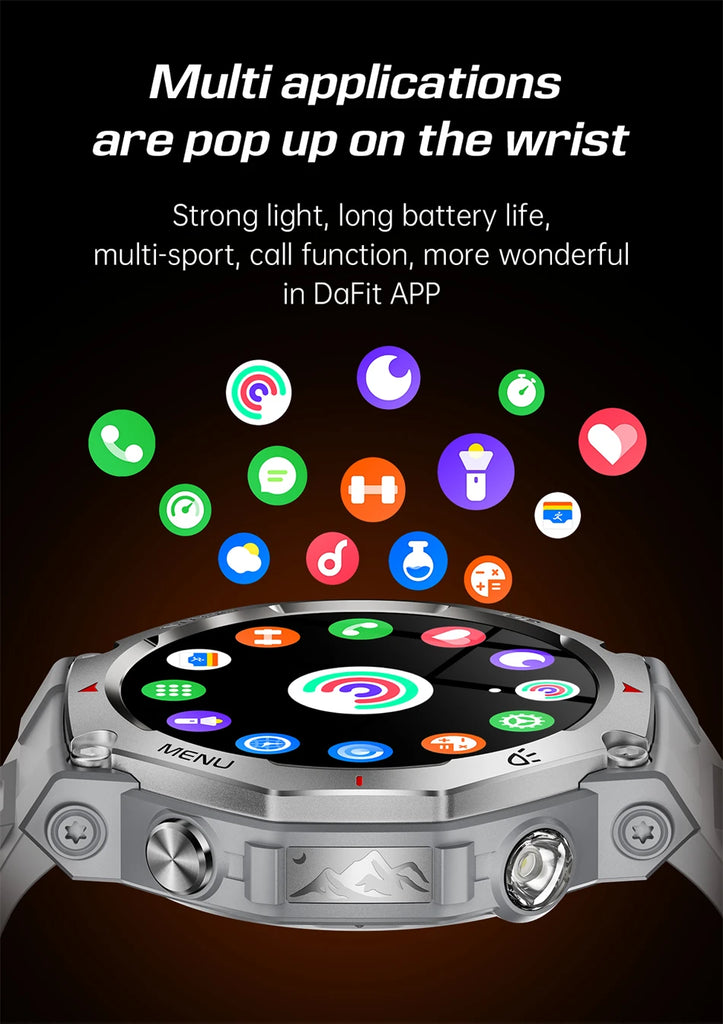 LIGE 2025 KT85 Outdoor Smartwatch – 1.43" AMOLED Display, Long Battery Life, Fitness & Health Tracker for Men