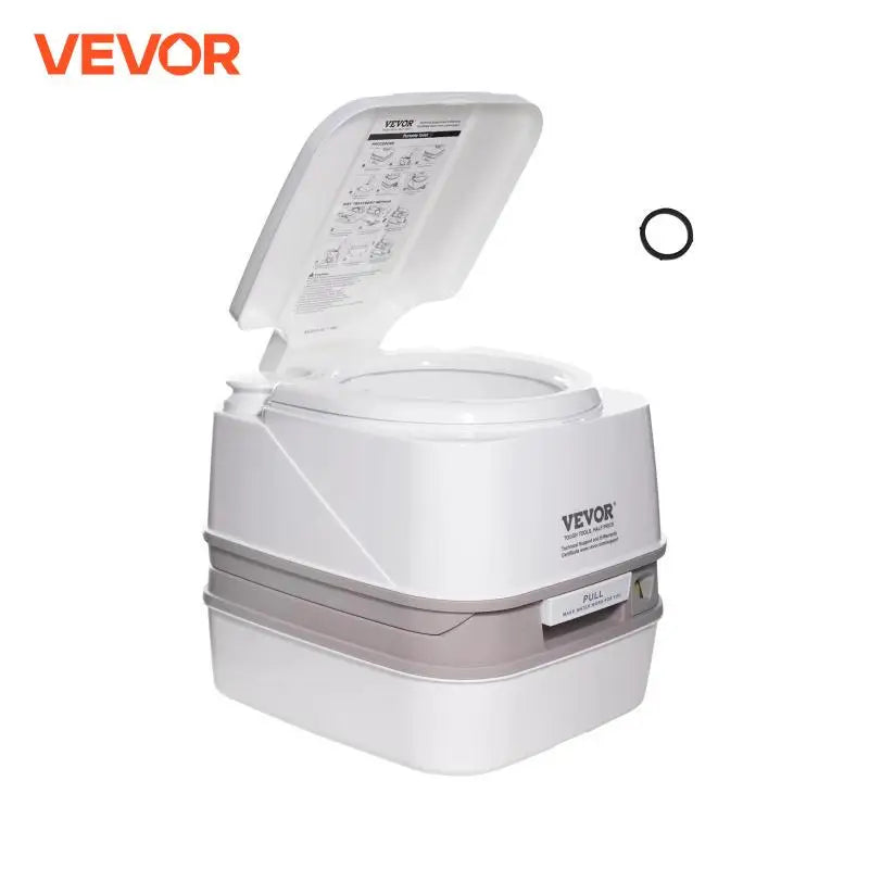 VEVOR Portable Camping Toilet – 3.2/5.3 Gal Waste Tank, 2.6/3.2 Gal Flush Tank, Pressurized Flush with Level Indicator – Compact, Durable & Odor-Free