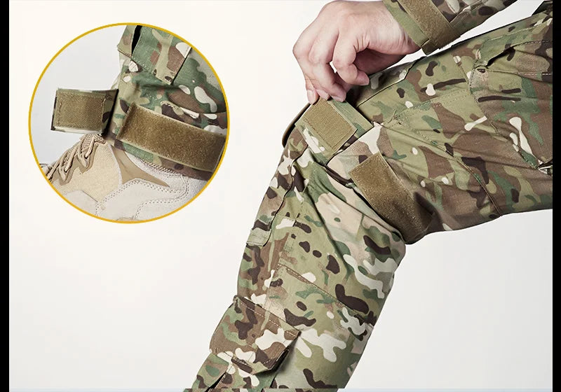 Men’s Tactical Combat Pants with Knee Pads – Camouflage Military-Grade Cargo Trousers for Hunting, Trekking & Outdoor Survival