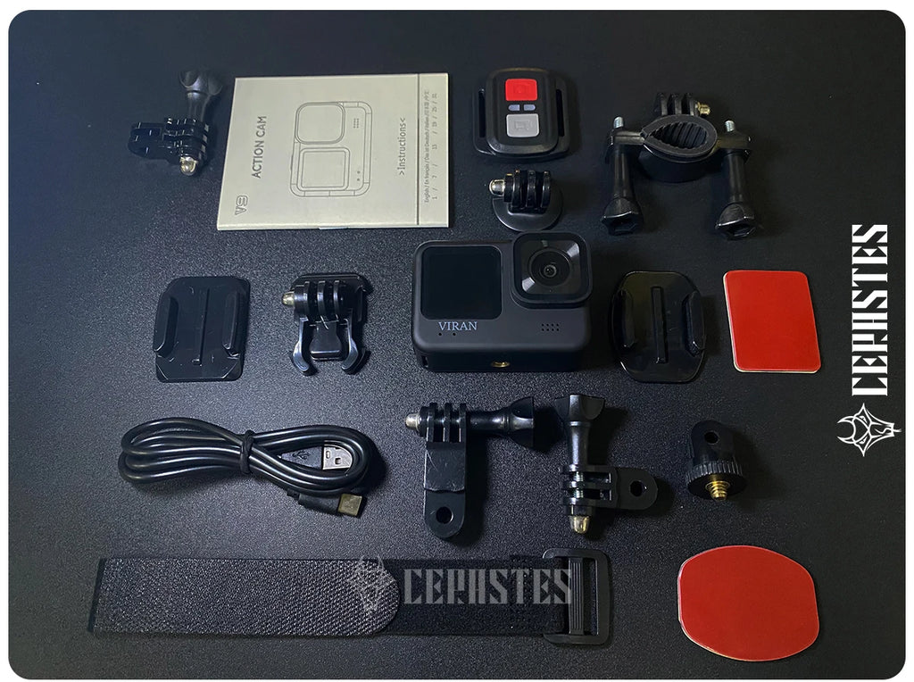 CERASTES V9 4K Ultra HD WiFi Action Camera – Dual Screen, Waterproof, Remote Control, EIS Stabilization