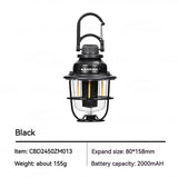 Naturehike Blackdog Camping Hanging Light – Portable Vintage LED Tent Lantern, IPX3 Waterproof, Ultralight 155g with 2000mAh Battery thumbnail 7