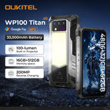OUKITEL WP100 Titan Rugged Smartphone β 33,000mAh Battery, 200MP Camera, Built-in Projector, 66W Fast Charging, IP68 Waterproof thumbnail 1
