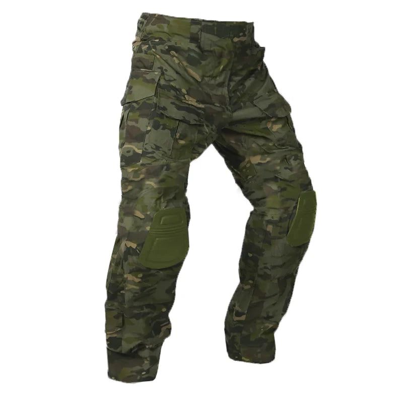 Men’s Tactical Combat Pants with Knee Pads – Camouflage Military-Grade Cargo Trousers for Hunting, Trekking & Outdoor Survival