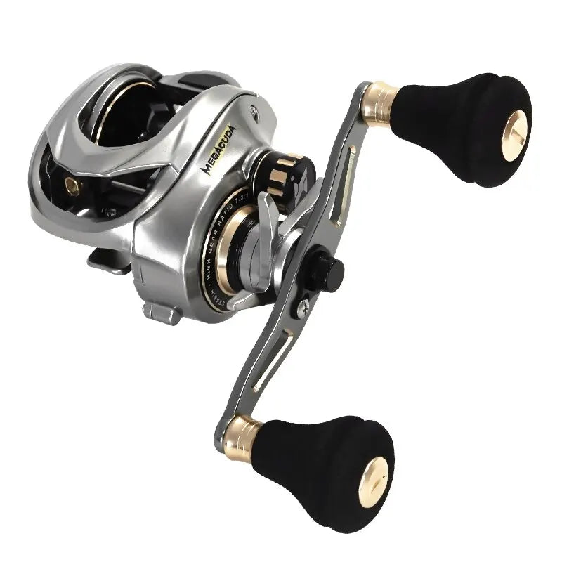 SeaSir Megacuda 15KG Drag Baitcasting Reel – Deep Spool, Aluminum Frame, Carbon Side, Double Handle Jigging Reel for Fresh & Saltwater Fishing
