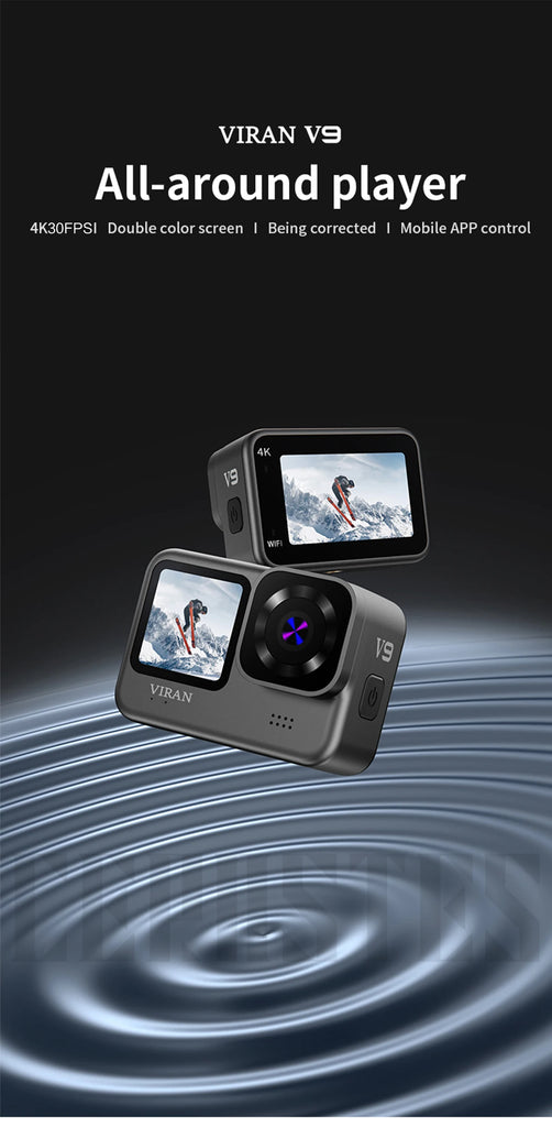 CERASTES V9 4K Ultra HD WiFi Action Camera – Dual Screen, Waterproof, Remote Control, EIS Stabilization