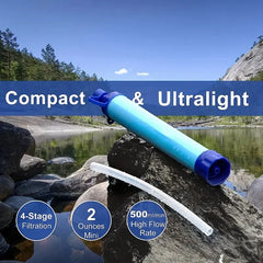 Outdoor Personal Water Filter Straw – Lightweight Emergency Water Purifier for Camping, Hiking & Survival