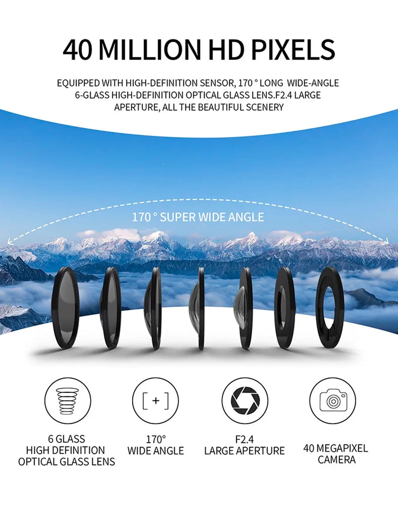 4K60FPS Waterproof Action Camera with Remote Control – Wide-Angle Sport Cam for Outdoor Adventures, Diving & Cycling