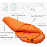 BLACKSNOW White Goose Down Mummy Sleeping Bag – Ultra-Warm, Lightweight, Winter-Ready (4 Thickness Options) thumbnail 4
