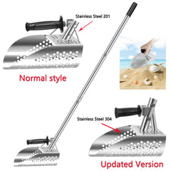 TreasurePulse Stainless Steel Metal Detecting Sand Scoop & Shovel Kit – 2-in-1 Beach Sifter with Ergonomic Handle