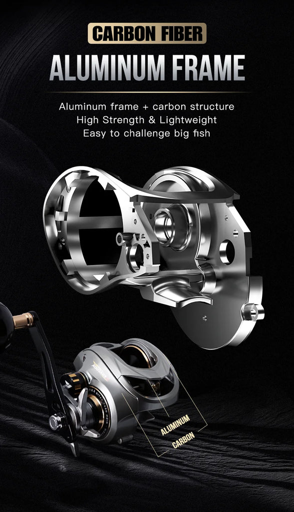 SeaSir Megacuda Baitcasting Reel β 15KG Drag, 9+1BB, 6.5:1 Gear Ratio, Deep Spool Aluminum & Carbon Jigging Reel for Saltwater Fishing