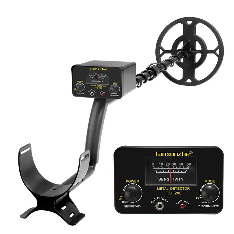 TC-200 Advanced Metal Detector – Adjustable Underground Gold & Metal Tracker with Waterproof Search Coil