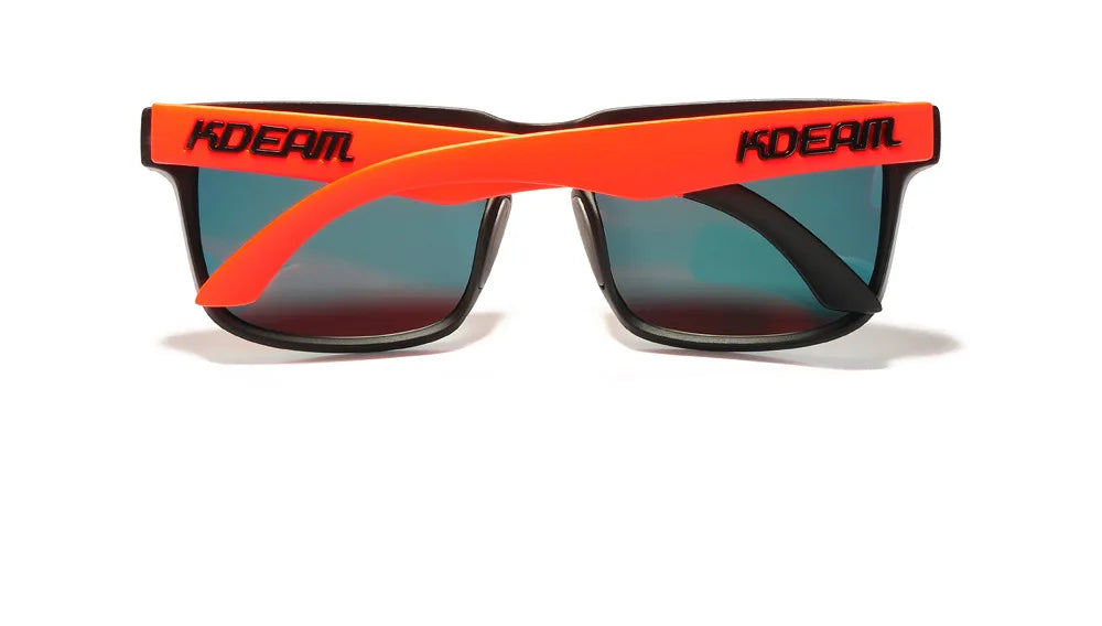 KDEAM Polarized Sunglasses – Unisex Square Frame UV400 Outdoor Eyewear (Red Mirror Lens, Model KD332)