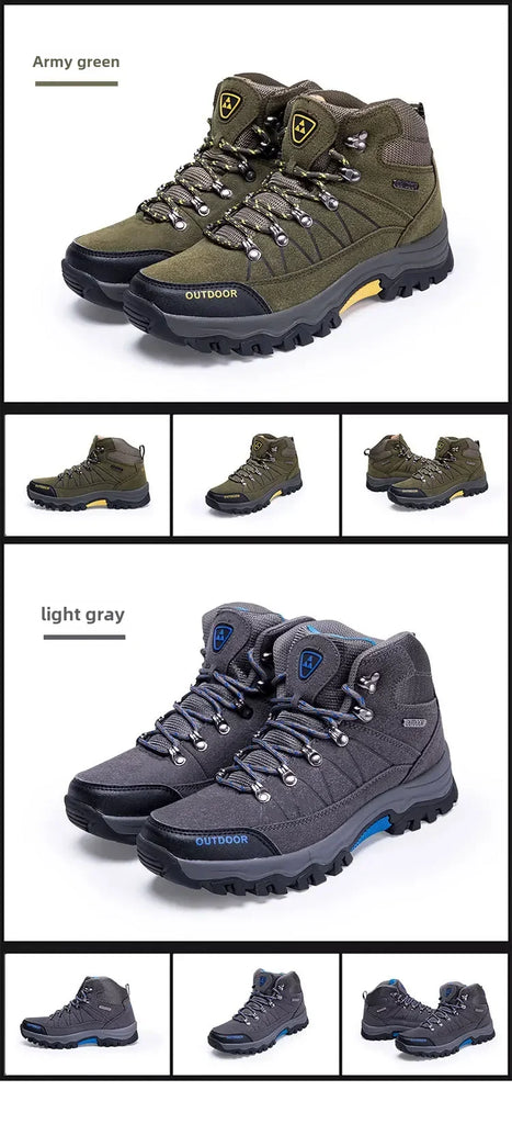 Men’s Waterproof High-Top Hiking & Climbing Shoes – Anti-Slip, Breathable Outdoor Footwear